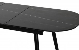 Стол Marble овальный раздвижной 160/200 х 90х78см, чёрный мрамор