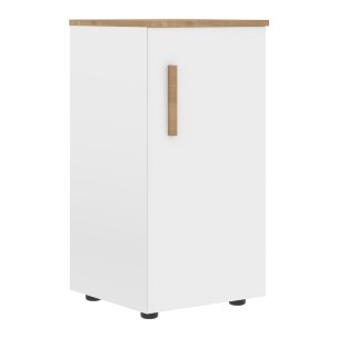 Шкаф колонка с глухой малой дверью (R) и топом FLC 40.1(R) Белый премиум/Дуб Гамильтон 404х429х818