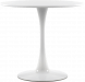 Стол Barneo T-3 Tulip style, MDF, H-75cm - круг диаметр 80см, RAL9003 белый, каркас RAL9003 белый