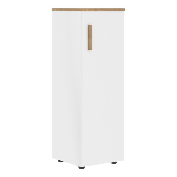 Шкаф колонка с глухой средней дверью и топом FMC 40.1(R) Белый премиум/Дуб Гамильтон 404х429х1213