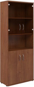 Шкаф комбинированный малыми стеклянными и глухими дверьми СТ-1.4 Орех Французcкий 770*365*1975