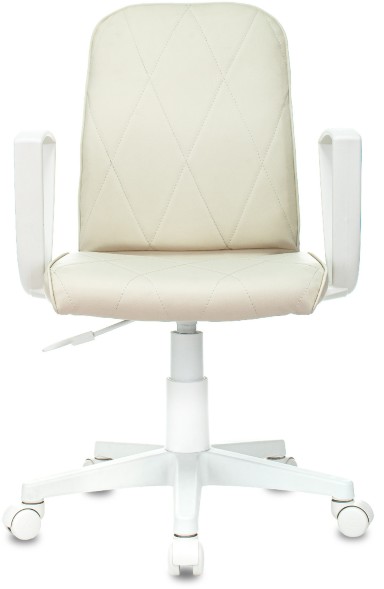 Кресло Бюрократ CH-W327 слоновая кость OR-10 эко.кожа крестов. пластик пластик белый