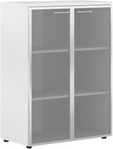 Шкаф со стеклянными дверьми в алюминевой рамке с топом XMC 85.7 Белый 856х432х1190 XTEN