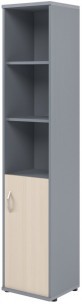 Шкаф колонка с глухой малой дверью СУ-1.1(R) Клен/Металлик 406*365*1975